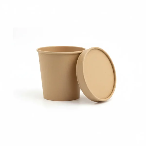 Amatraa Kraft Paper Container with Lid– 500ml Pack of (50pc)