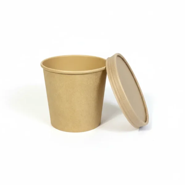 Amatraa Kraft Paper Container with Lid– 750ml Pack of (50pc)