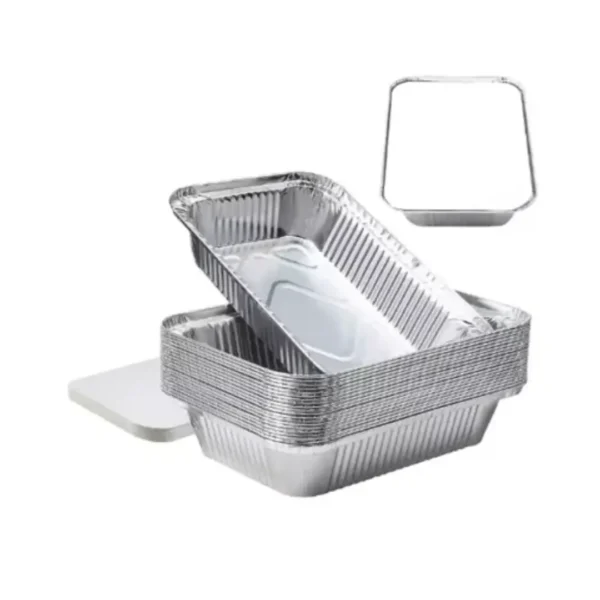 Amatraa 660ml Aluminium Food Container with Lid | Pack of (100pc)