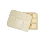 Amatraa 8 CP Cornstarch Meal Box Tray With Lid (50pc)