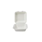 Amatraa 6″ × 6″ Square Sugarcane Bagasse Clamshell Container Box (50 pc)
