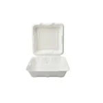 Amatraa 8″ × 8″ Square Sugarcane Bagasse Clamshell Container Box (50 pc)