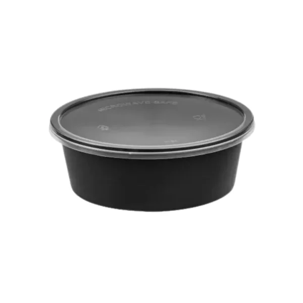 Amatraa Round Food Container with Lid – 10 Oz (300ml Approx) Pack of (50pc)