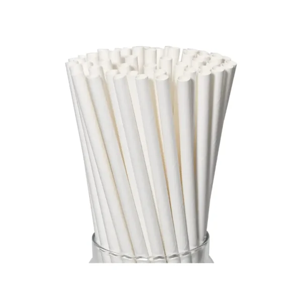 Amatraa 10MM x 9″ Paper Straws – White, 300GSM, Pack of (50pc)