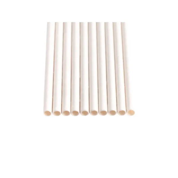 Amatraa 12MM x 9″ Paper Straws – White, 300GSM, Pack of (50pc)