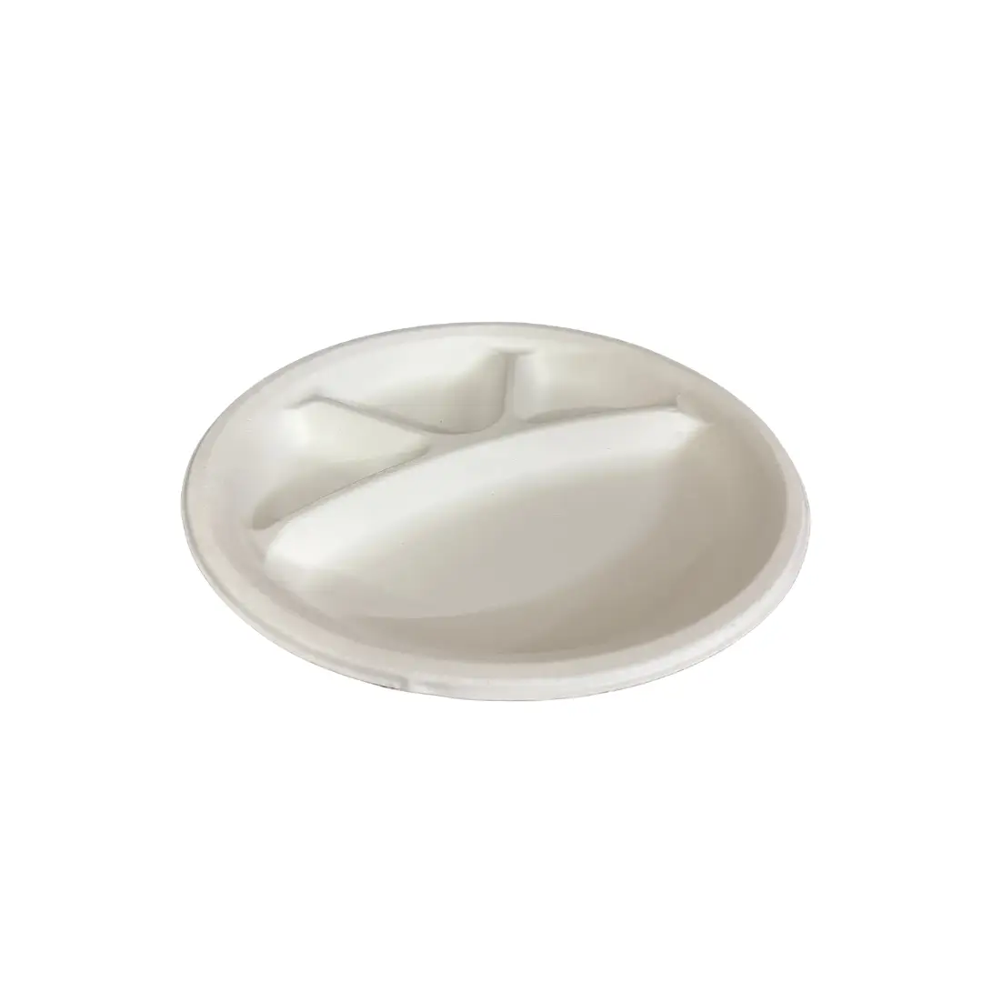 Untitled design (2) Amatraa 11-Inch 4CP Round Bagasse Plate (25 pc) - Image 1