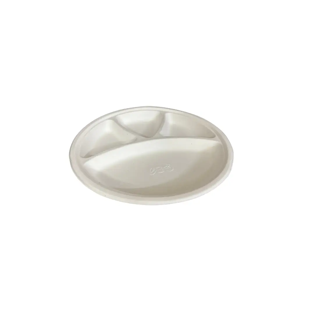 Untitled design (2) Amatraa 12-Inch 4CP Round Bagasse Plate (25 pc) - Image 1