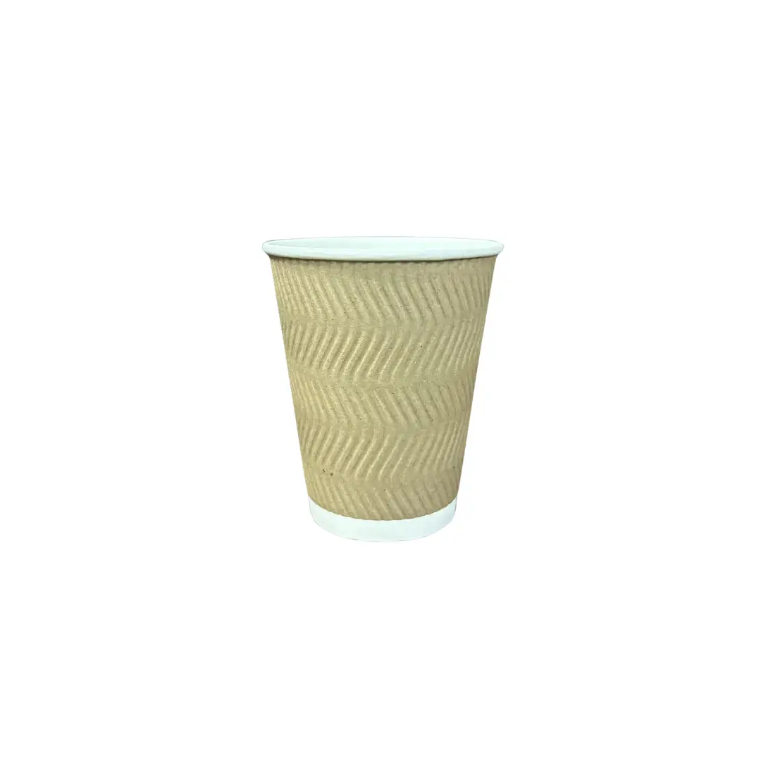 Untitled design (2) Amatraa 360ml Rippled Paper Glass (50pc) - Image 1