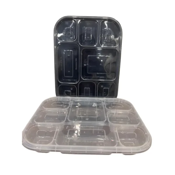 Amatraa tempered locking 8cp meal tray (25pc)